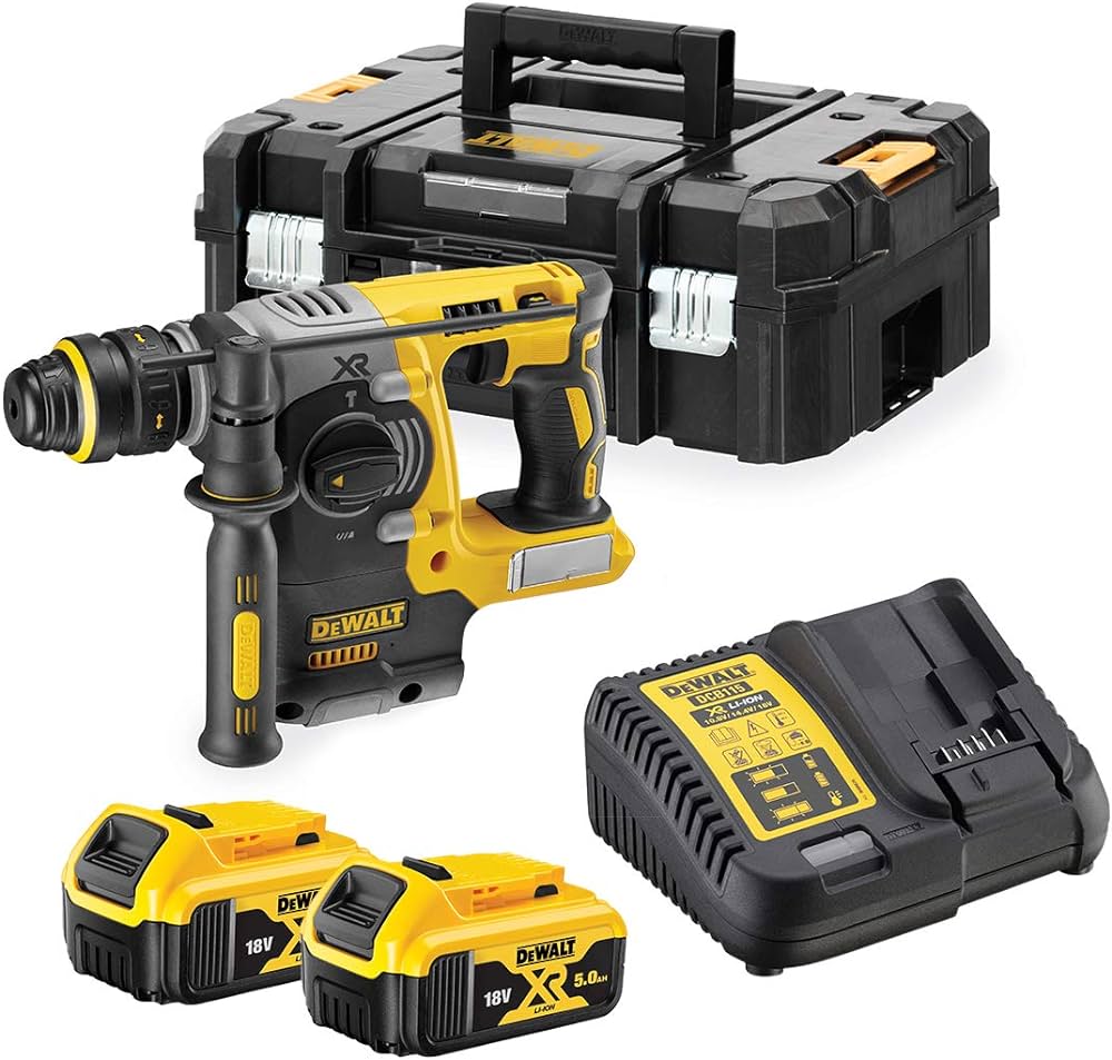 DEWALT DCH274P2T-QW 18 Volt SDS-plus Akku-Kombihammer 24mm (bürstenlos), 2,1 Joule, 2 Akkus 18V 5,0Ah