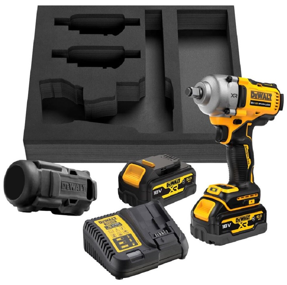 DEWALT DCF891P2G-QW Llave Impacto sin escobillas con 2 baterías 18v 5.0Ah serie G 1/2"