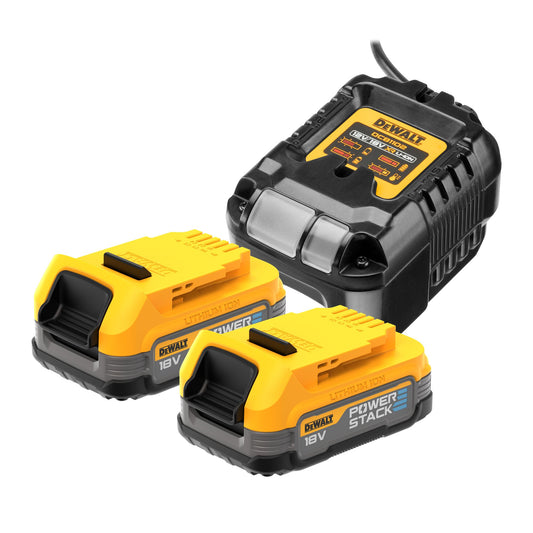 DEWALT DCB1102E2-QW Kit 2 baterías compactas XR 18v Powerstack 1.7Ah + cargador de batería