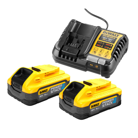 DEWALT DCB1104H2-QW Kit 2 baterías XR 18V ​​powerstack 5Ah + cargador de batería