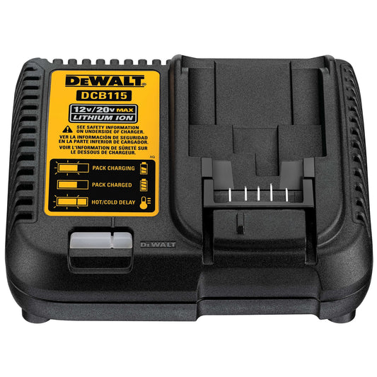 DEWALT DCB115-QW Cargador para Plataforma de Litio XR, para Baterías de 10.8V, 14.4V y 18V, hasta 5.0Ah