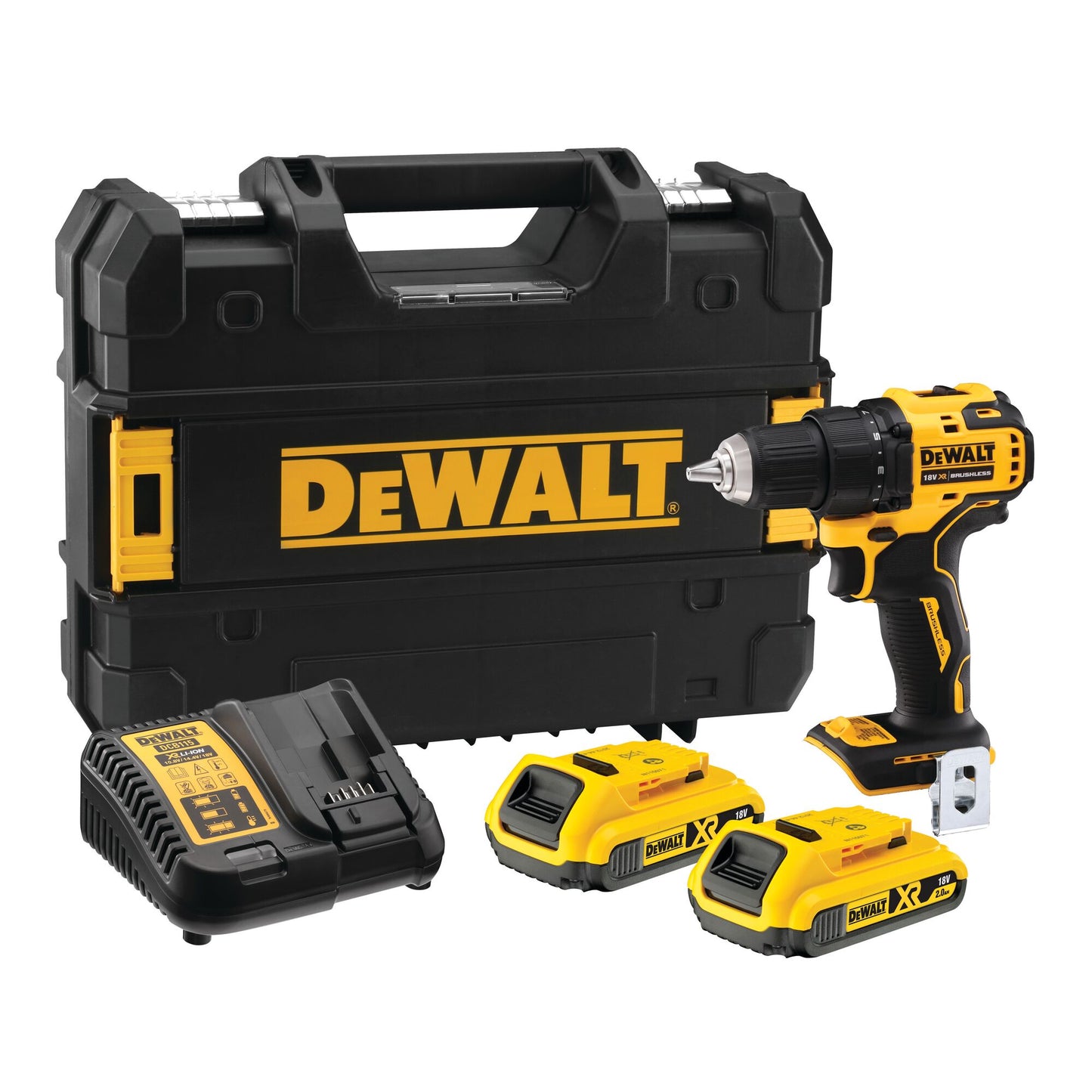 DEWALT DCD708D2T-QW Taladro Atornillador sin escobillas 18V con 2 baterías Li-Ion 2Ah