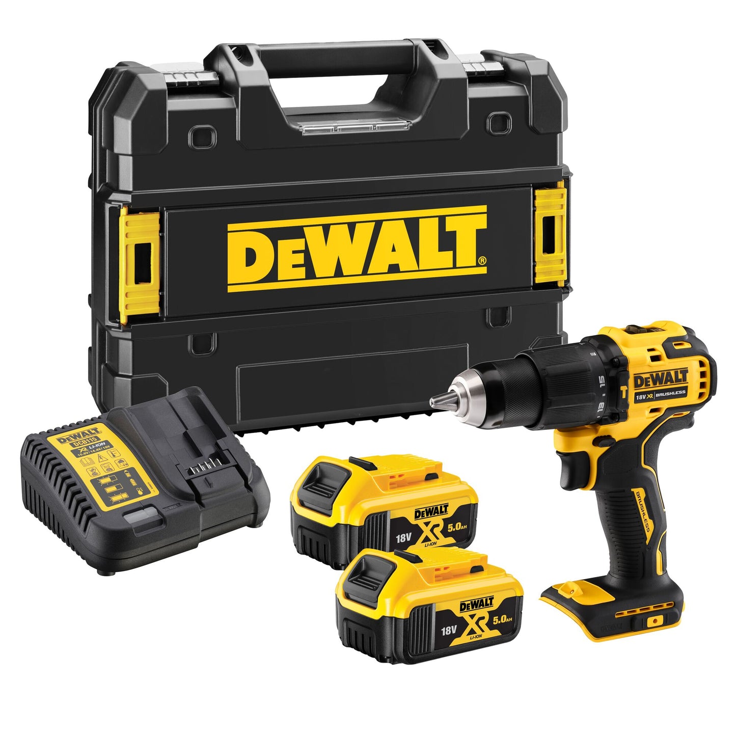 DEWALT DCD709P2T-QW Taladro Percutor XR 18V Li-Ion con 2 baterías 5.0Ah