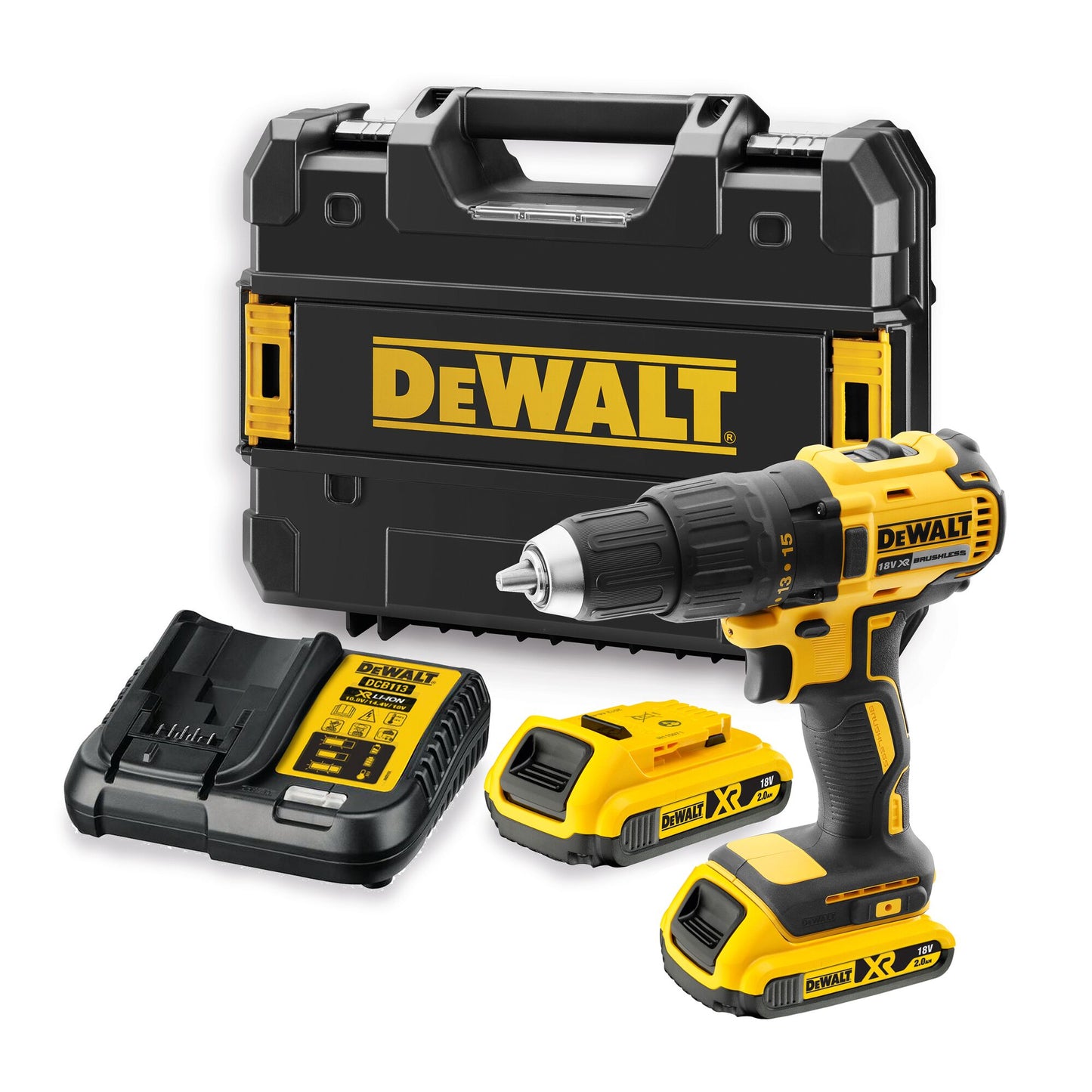 DEWALT DCD777D2T-QW Taladro Atornillador sin escobillas XR 18V con 2 baterías Li-Ion 2,0Ah