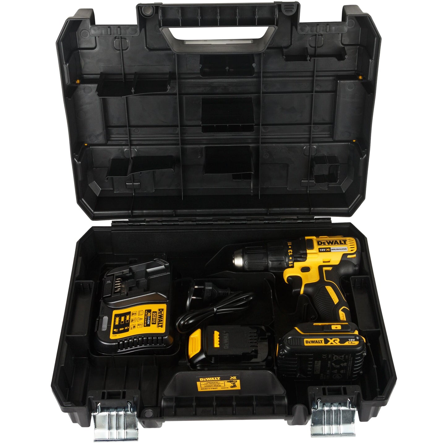 DEWALT DCD777S2T-QW Taladro Atornillador sin escobillas XR 18V con 2 baterías Li-Ion 1.5Ah