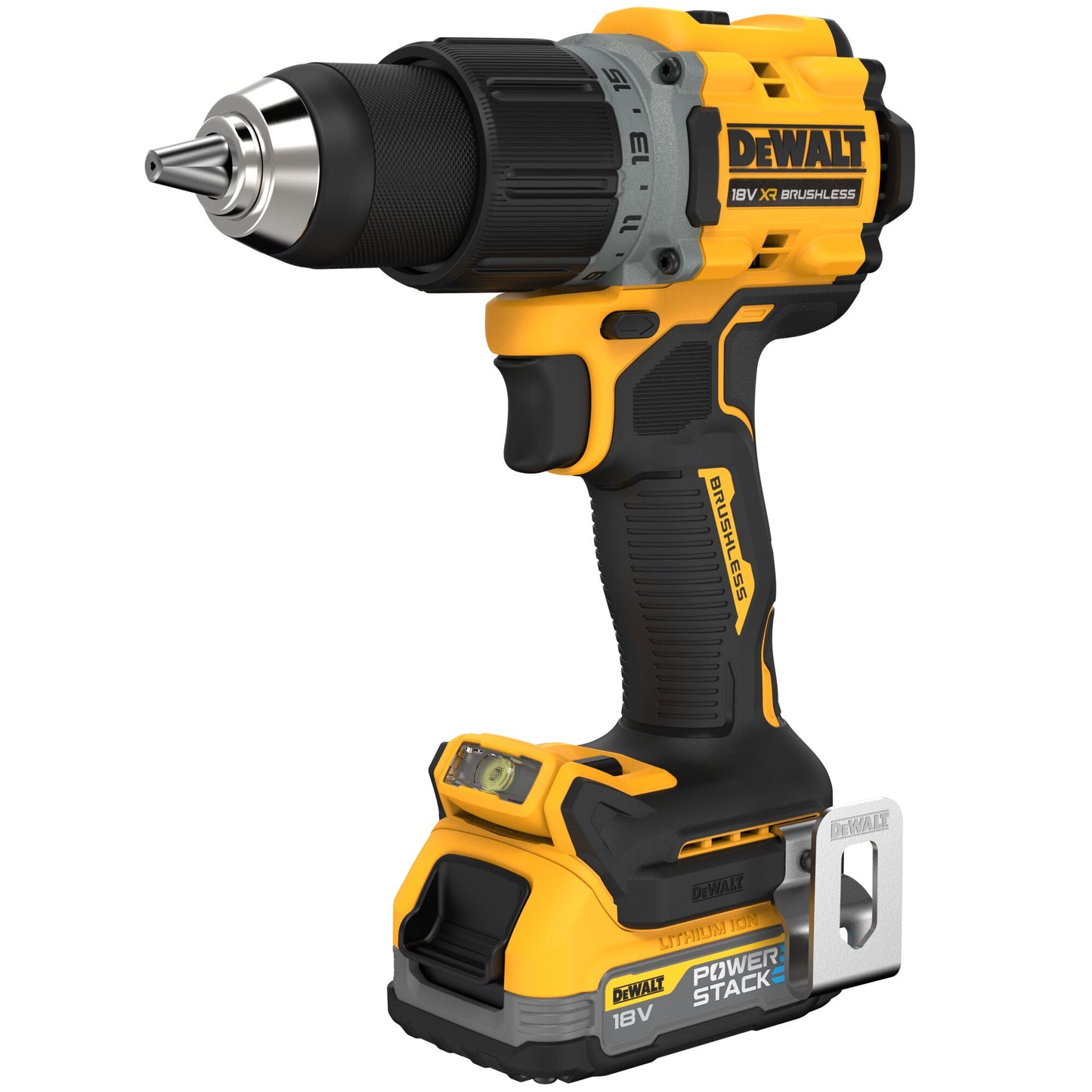 DEWALT DCD800E2T-QW Taladro Atornillador compacto sin escobillas  con 2 baterías POWERSTACK