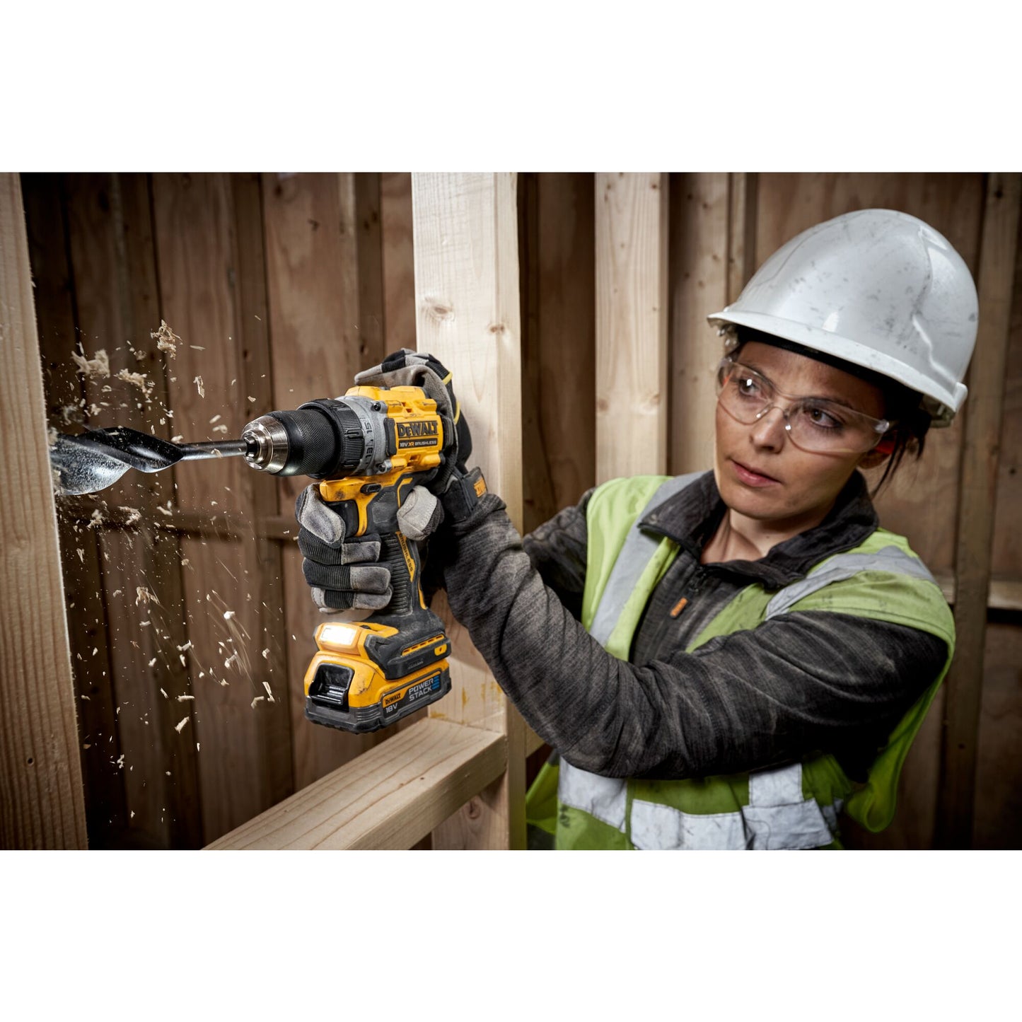 DEWALT DCD800E2T-QW Taladro Atornillador compacto sin escobillas  con 2 baterías POWERSTACK