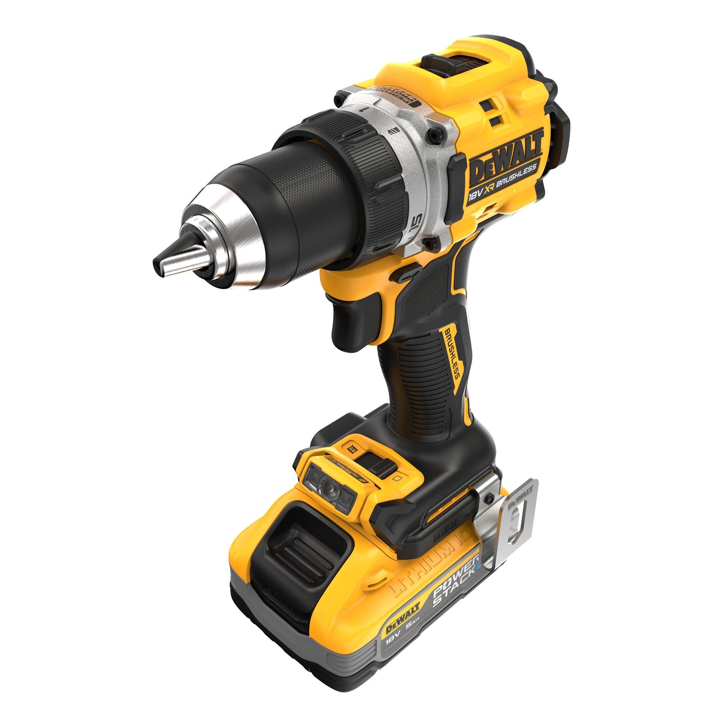 DEWALT DCD800H2T-QW Taladro Atornillador compacto 18V sin escobillas con 2 baterías POWERSTACK 5.0Ah