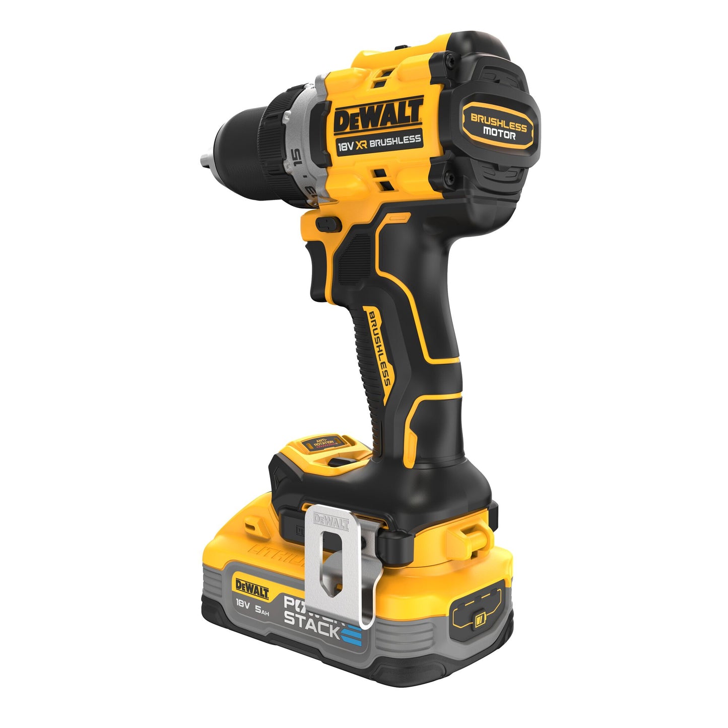 DEWALT DCD800H2T-QW Taladro Atornillador compacto 18V sin escobillas con 2 baterías POWERSTACK 5.0Ah