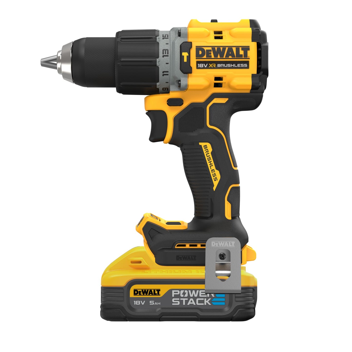 DEWALT DCD805H2T-QW Taladro Percutor compacto sin escobillas + 2X18V POWERSTACK Li-Ion 5Ah
