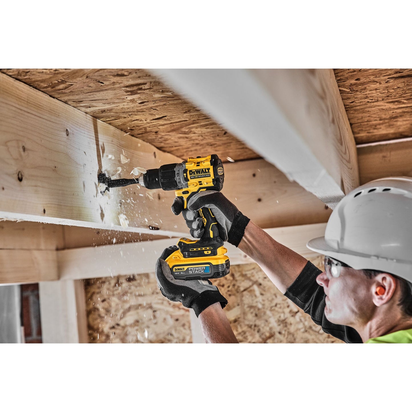 DEWALT DCD805H2T-QW Taladro Percutor compacto sin escobillas + 2X18V POWERSTACK Li-Ion 5Ah
