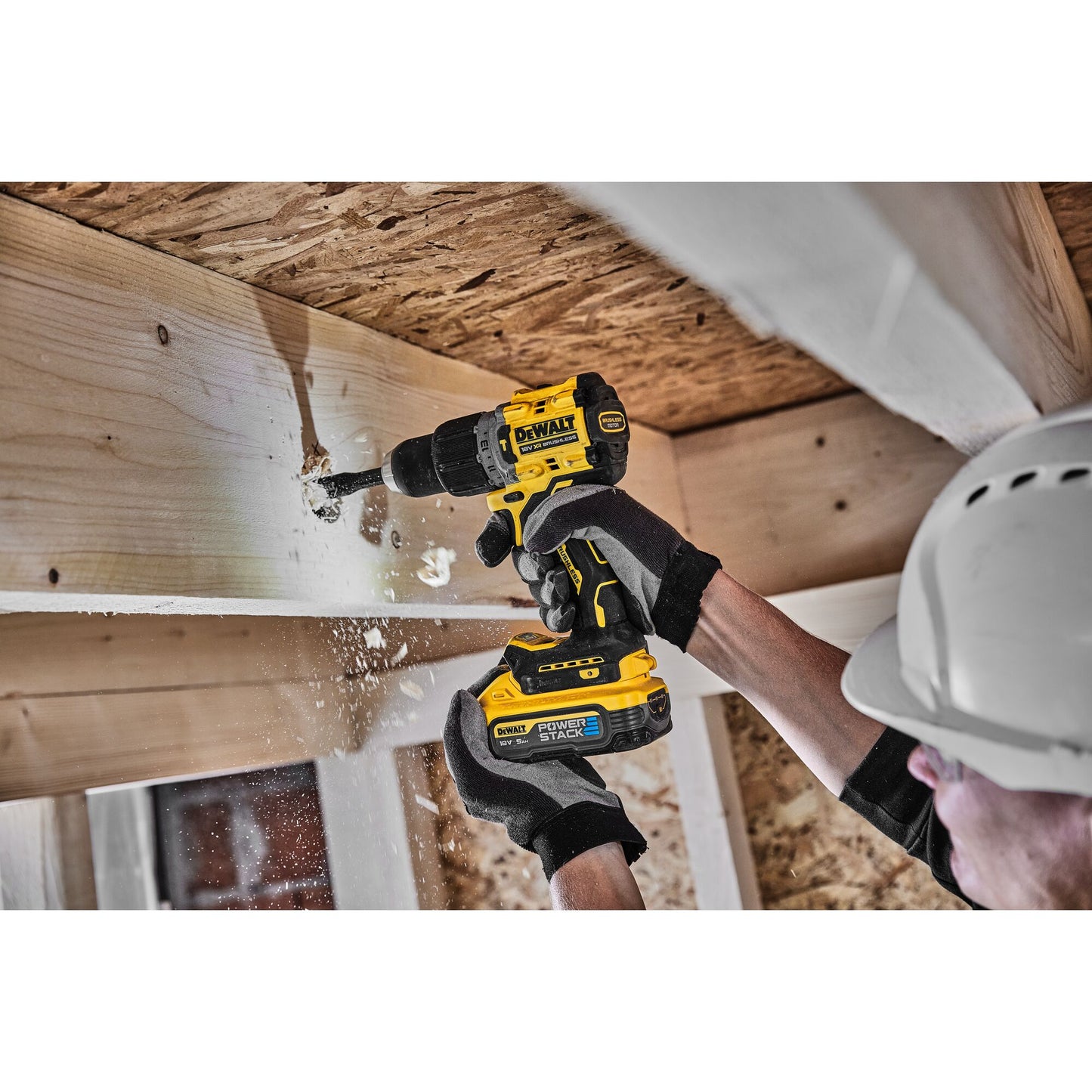 DEWALT DCD805H2T-QW Taladro Percutor compacto sin escobillas + 2X18V POWERSTACK Li-Ion 5Ah
