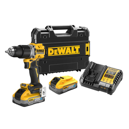 DEWALT DCD805H2T-QW Taladro Percutor compacto sin escobillas + 2X18V POWERSTACK Li-Ion 5Ah
