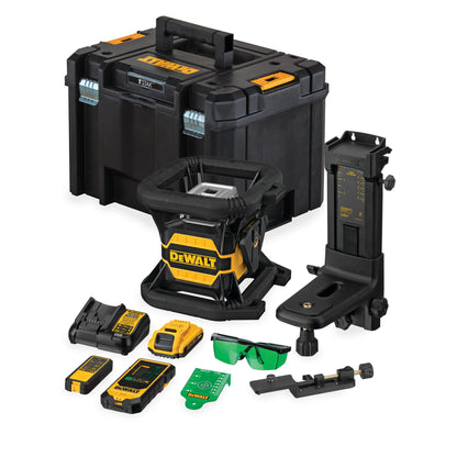 DEWALT DCE080D1GS-QW Nivel Láser Rotativo autonivelante VERDE con 1 batería XR 18V ​​2.0Ah