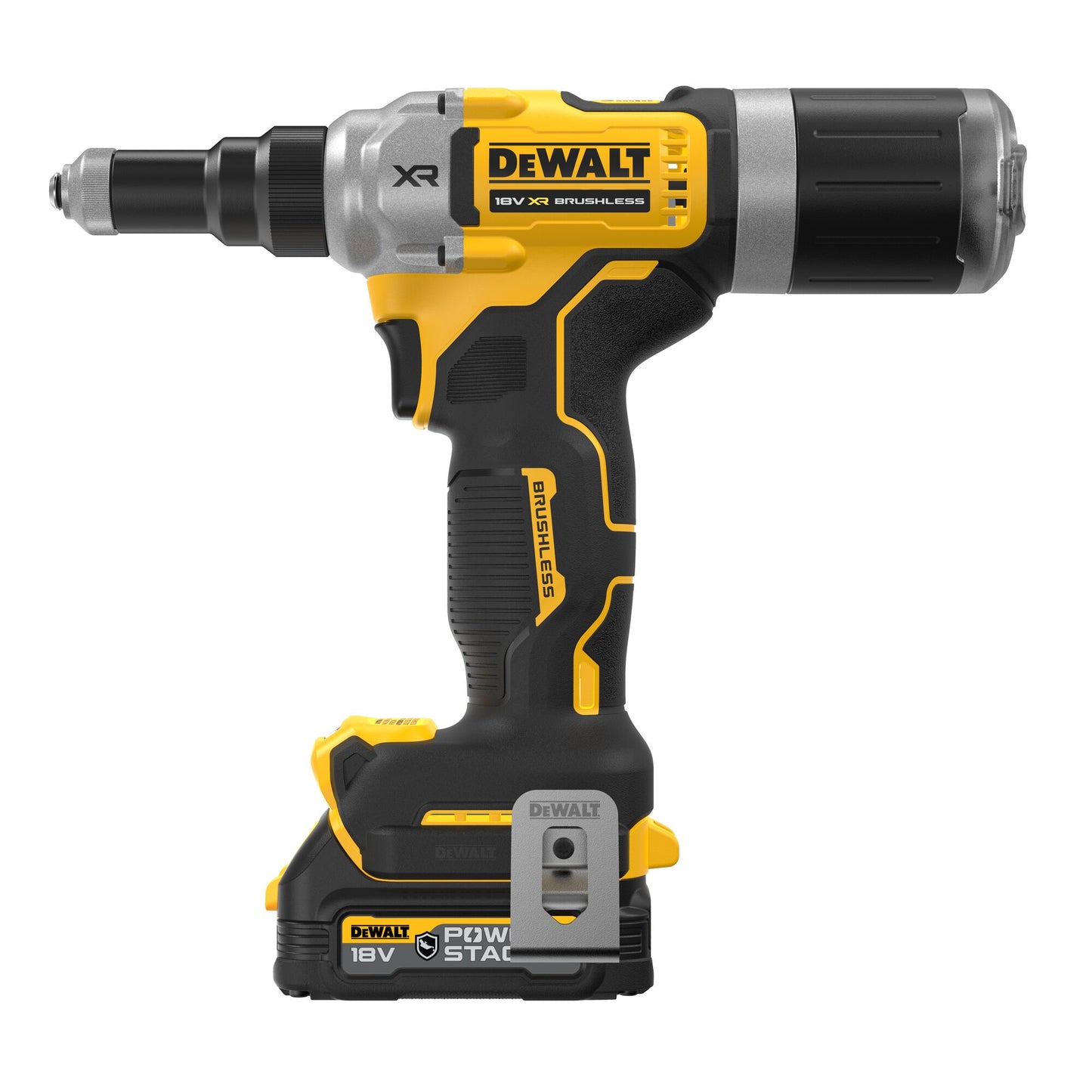 DEWALT DCF414E2GT-QW 18 Volt Akku-Nietpistole 4,8-6,4mm mit 2x18V ​​​​Powerstack G-Serie Akkus