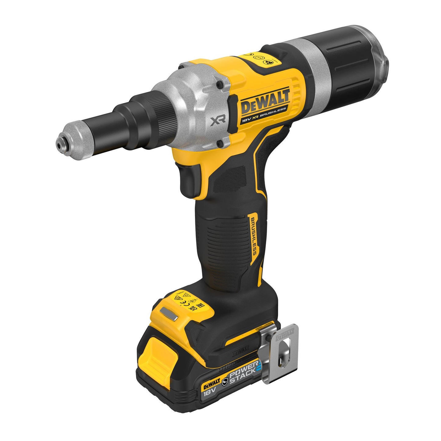 DEWALT DCF414E2GT-QW 18 Volt Akku-Nietpistole 4,8-6,4mm mit 2x18V ​​​​Powerstack G-Serie Akkus