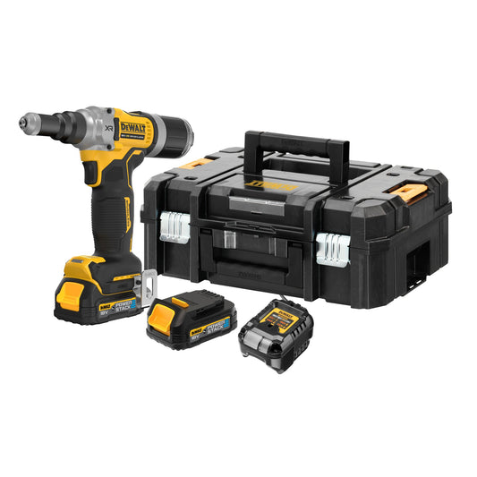 DEWALT DCF414E2GT-QW 18 Volt Akku-Nietpistole 4,8-6,4mm mit 2x18V ​​​​Powerstack G-Serie Akkus