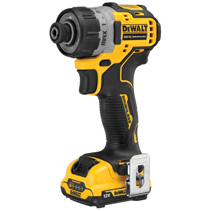 DEWALT DCF601D2-QW Atornillador sin escobillas Compacto  1/4" con 2 baterías 12V 2.0Ah