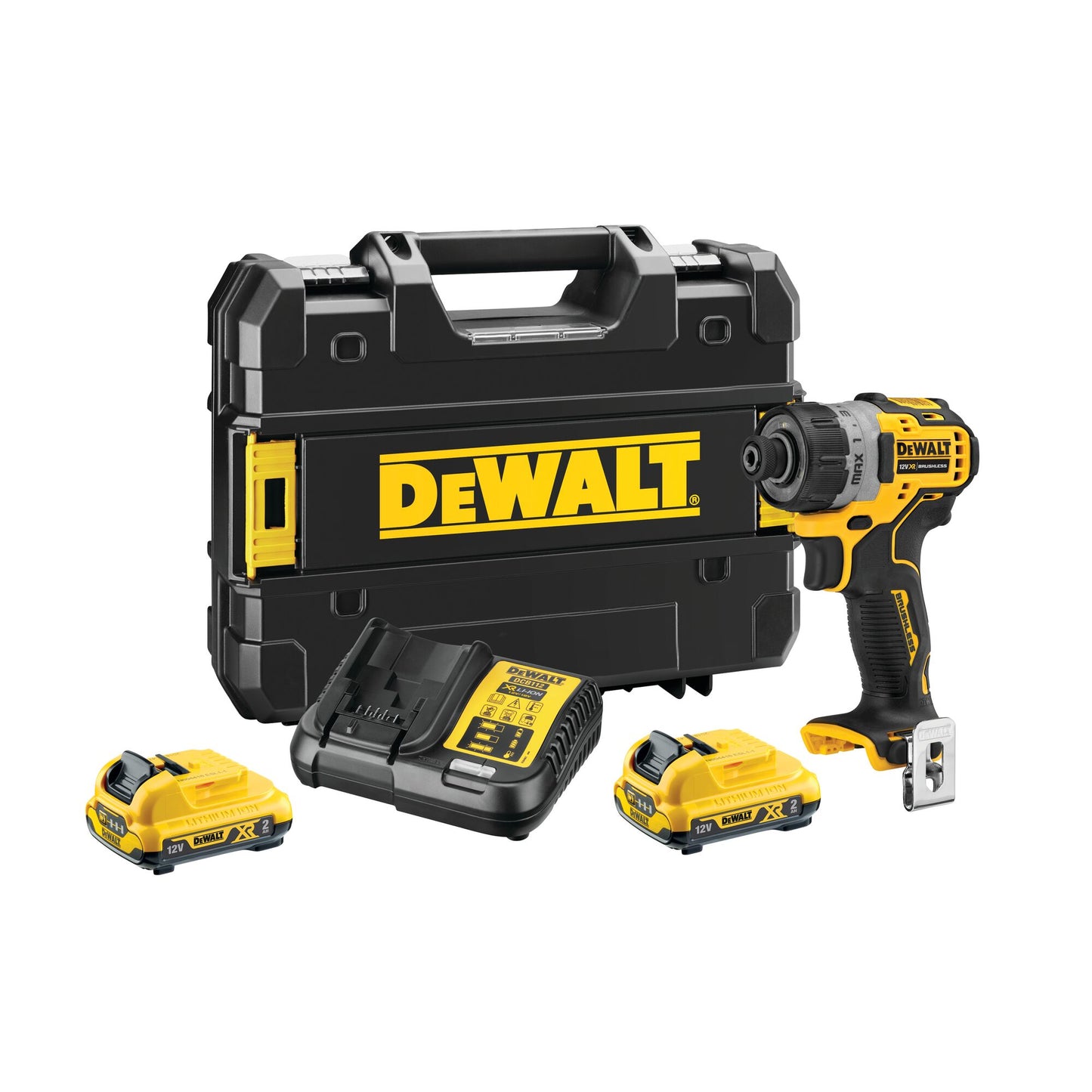 DEWALT DCF601D2-QW Atornillador sin escobillas Compacto  1/4" con 2 baterías 12V 2.0Ah