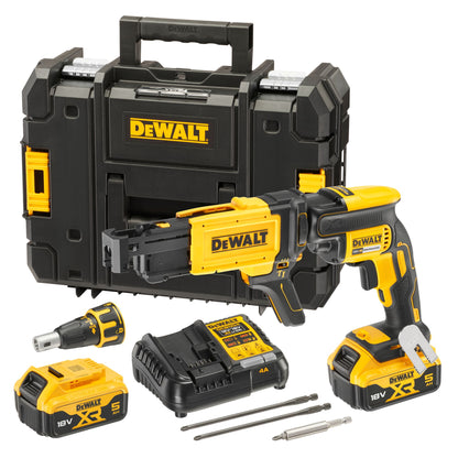 DEWALT DCF620P2K-QW Atornillador Panel yeso sin escobillas XR 18V con 2 baterías Li-Ion 5Ah + Cargador rápido de tornillos y maletín TSTAK