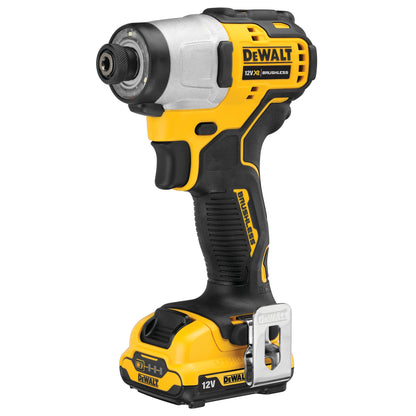 DEWALT DCF801D2-QW 12 Volt Akku-Schlagschrauber (1/4" Innensechskant), 2 Akkus 12V 2,0Ah