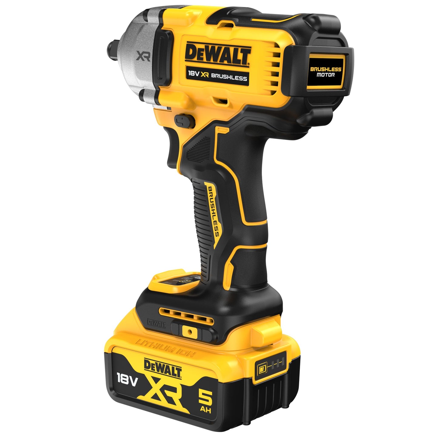 DEWALT DCF891P2T-QW 18V XR Brushless 1/2" Hog Ring Anvil Impact Wrench with 2 x 5Ah Lithium Ion Batteries and Kit Box