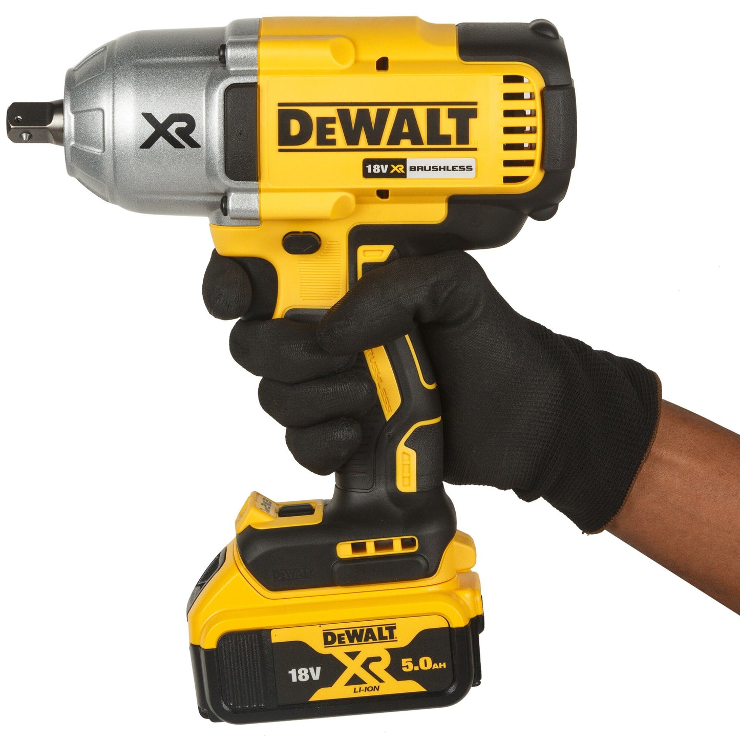 DEWALT DCF899P2-QW 18V XR Brushless High Torque 1/2" Impact Wrench  with 2 x 5Ah Lithium Ion Batteries