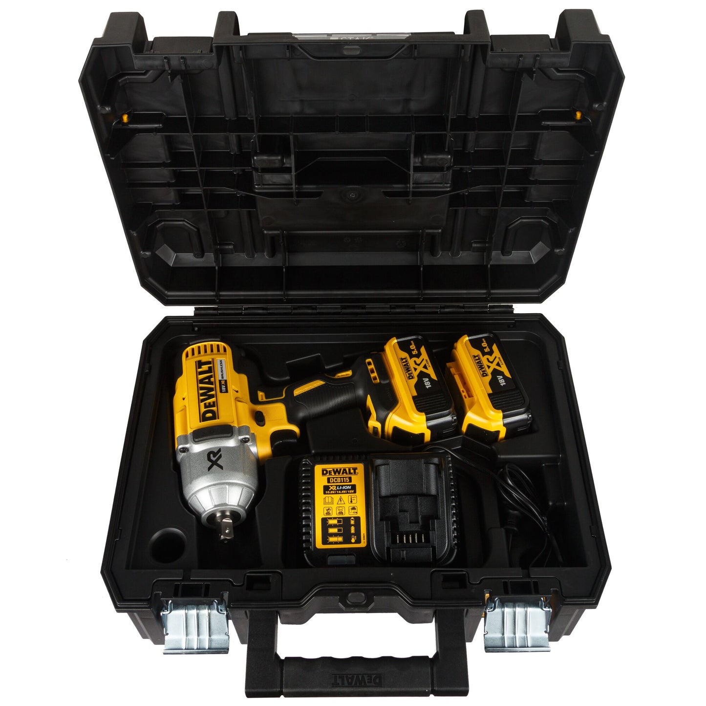 DEWALT DCF899P2-QW 18V XR Brushless High Torque 1/2" Impact Wrench  with 2 x 5Ah Lithium Ion Batteries