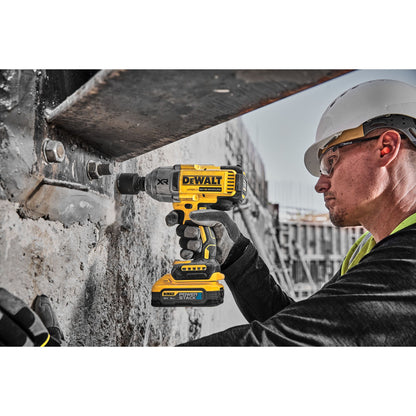 DEWALT DCF900H2T-QW 18,0 Volt Akku-Schlagschrauber 1/2" Außenvierkant (bürstenlos), 2 Powerstack-Akkus 18 V 5,0 Ah