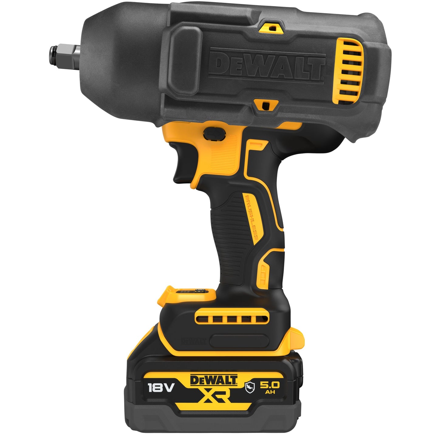 DEWALT DCF900P2G-QW Llave de impacto sin escobillas, 1/2” con 2 baterías serie G de 18V 5.0Ah