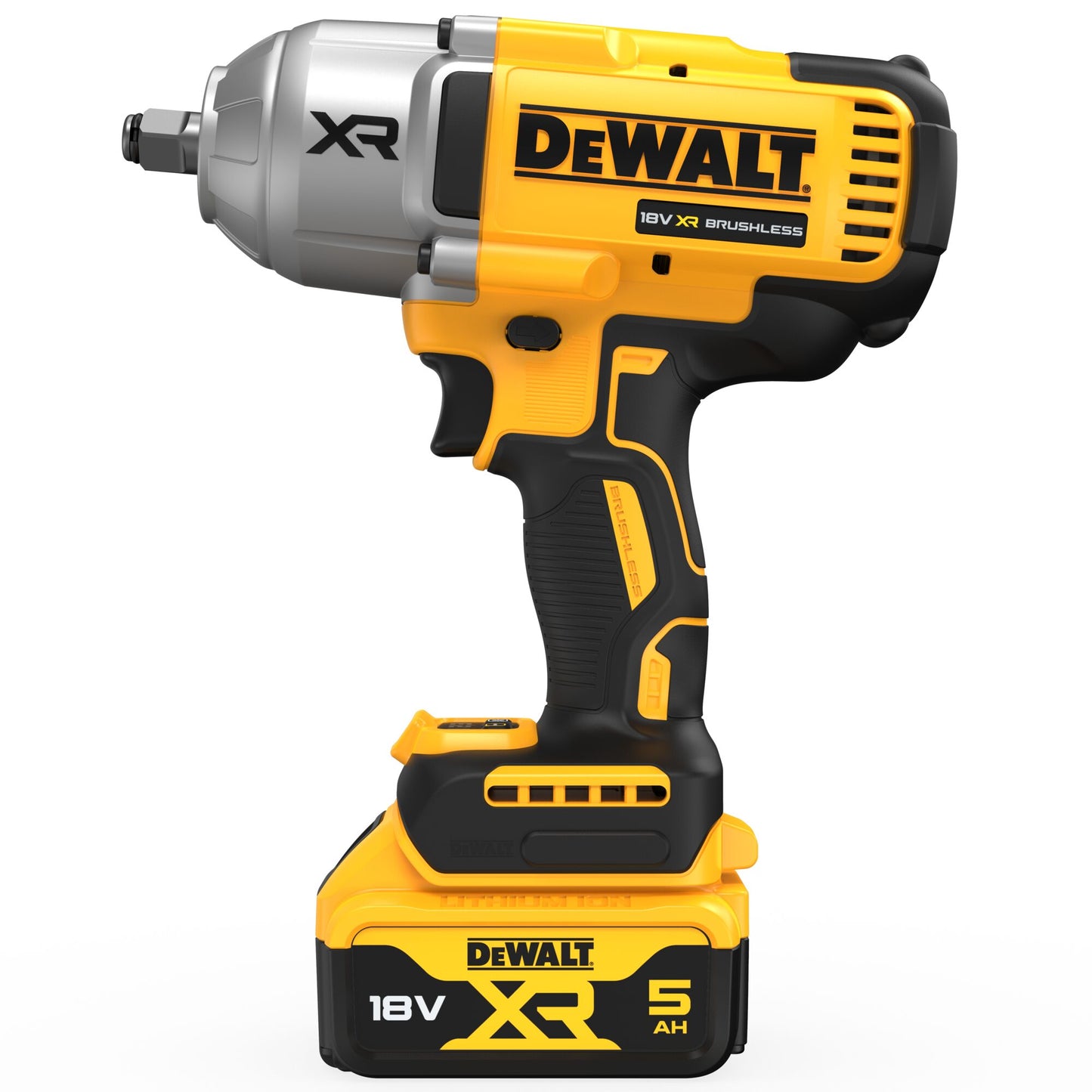 DEWALT DCF900P2T-QW Llave Impacto sin escobillas , 4 modos, 2 baterías de 18V 5.0Ah, 1/2”