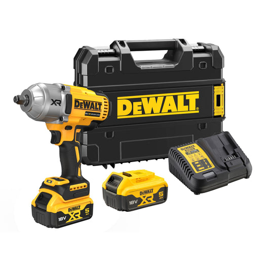 DEWALT DCF900P2T-QW Llave Impacto sin escobillas , 4 modos, 2 baterías de 18V 5.0Ah, 1/2”