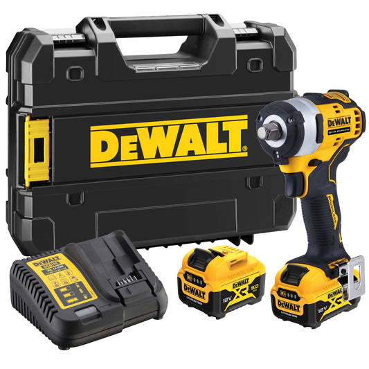 DEWALT DCF901P2-QW Llave de impacto sin escobillas 1/2" con 2 baterías de 12V 5.0Ah