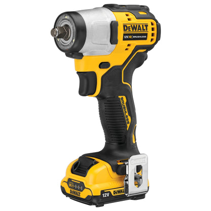 DEWALT DCF902D2-QW 12V XR Brushless Sub-Compact 3/8" Impact Wrench with 2 x 2.0Ah Lithium Ion batteries