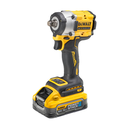 DEWALT DCF921H2T-QW 18V XR Brushless 1/2" Hog Ring Compact Impact Wrench with   2x 5Ah Powerstack Batteries