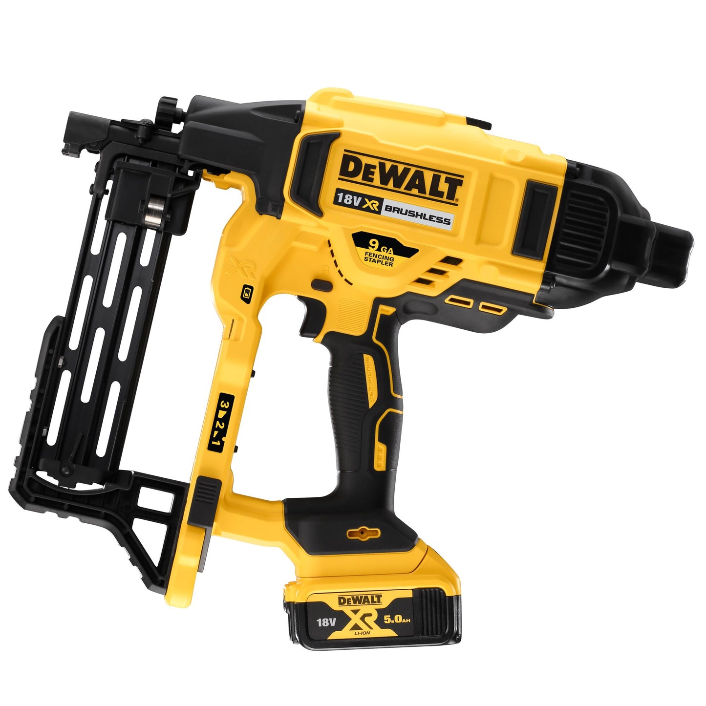 DEWALT DCFS950P2-QW Grapadora de Cercas sin escobillas XR 18V con 2 baterías XR 5.0 Ah