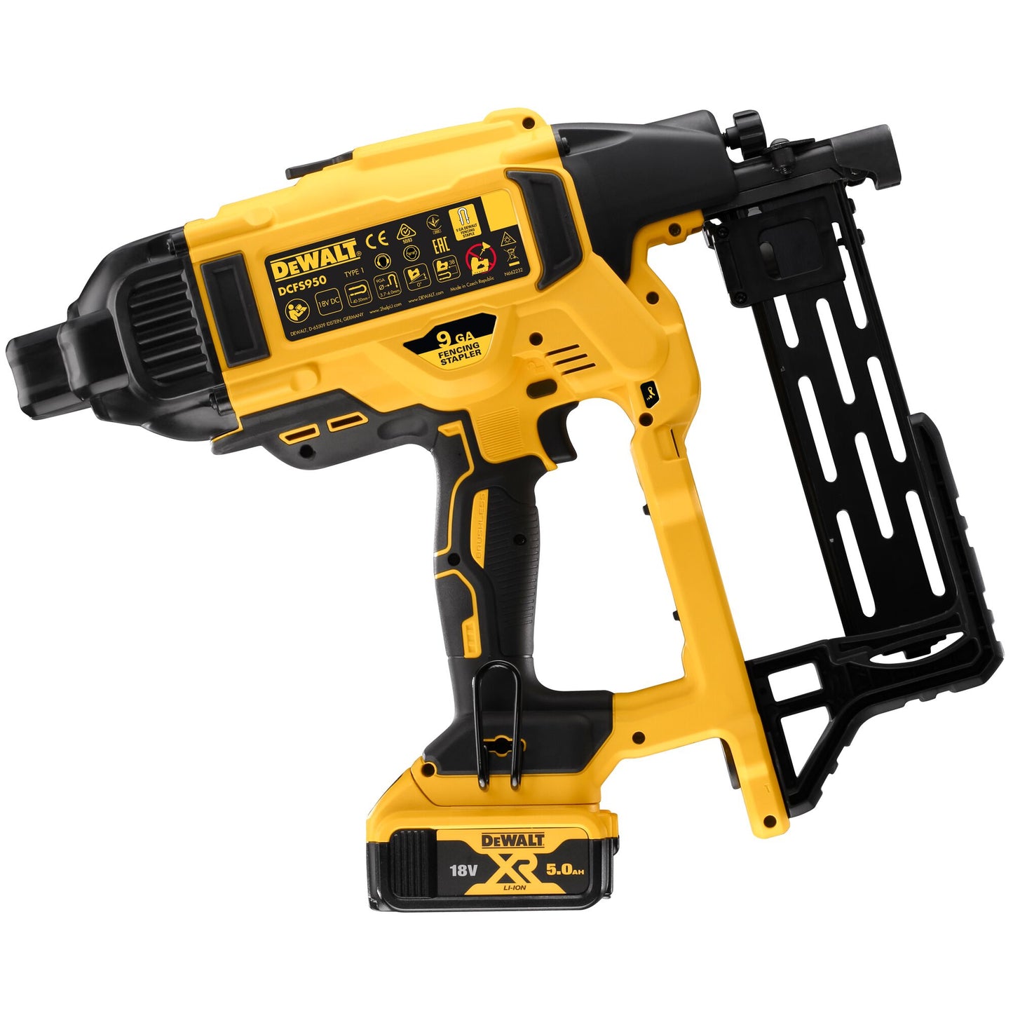 DEWALT DCFS950P2-QW Grapadora de Cercas sin escobillas XR 18V con 2 baterías XR 5.0 Ah