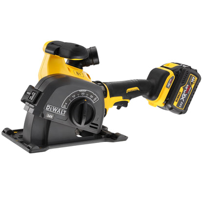 DEWALT DCG200T2-QW 54 Volt Akku-Mauernutfräse 125mm (bürstenlos) mit 2x18/54V 6,0Ah Flexvolt Akkus