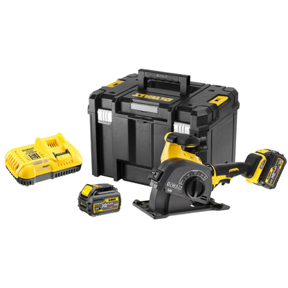 DEWALT DCG200T2-QW 54 Volt Akku-Mauernutfräse 125mm (bürstenlos) mit 2x18/54V 6,0Ah Flexvolt Akkus