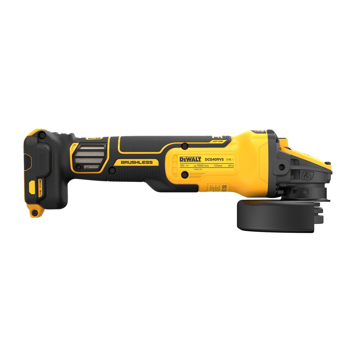 DEWALT DCG409VSNT-XJ Amoladora angular con velocidad variable 125mm 18V, sin batería/cargador