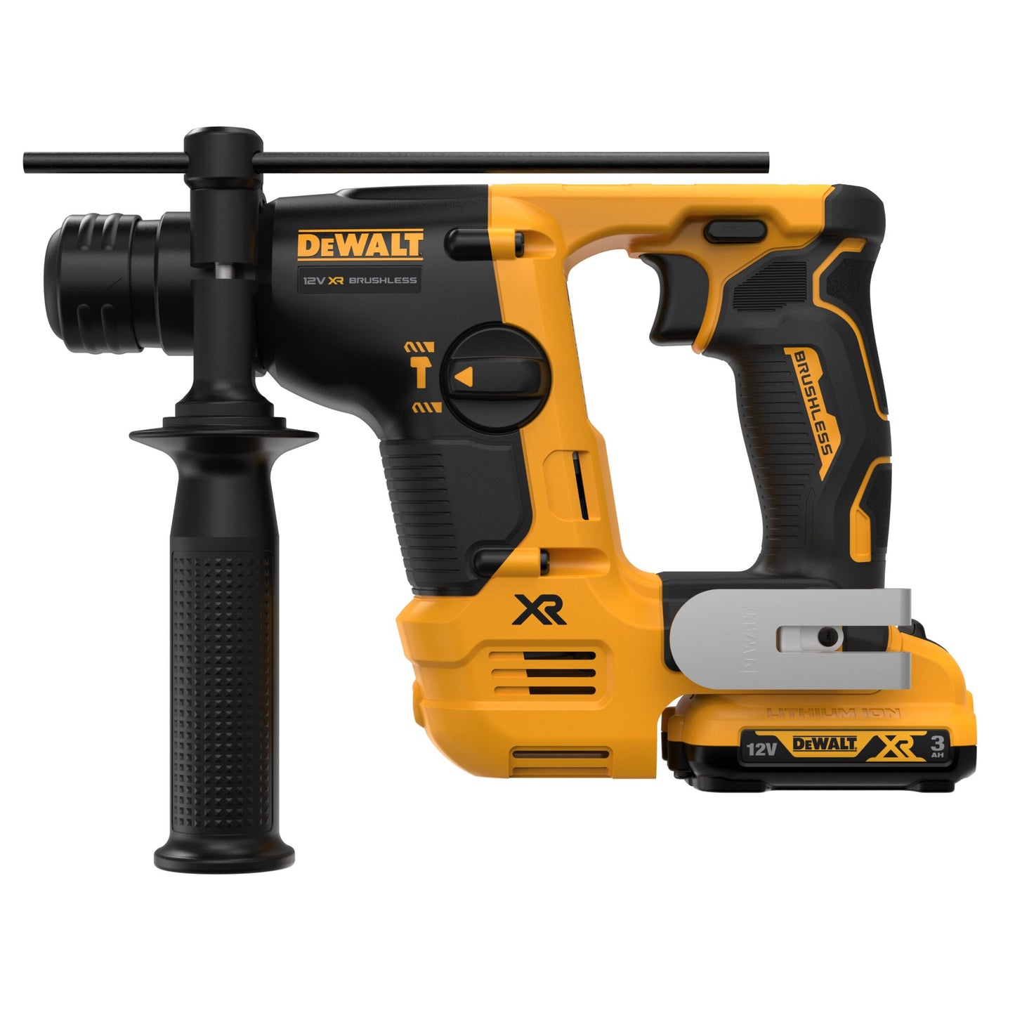 DEWALT DCH072L2-QW 12V XR Brushless 14mm SDS-Plus Hammer Drill with 2 x 3Ah Lithium Ion Batteries