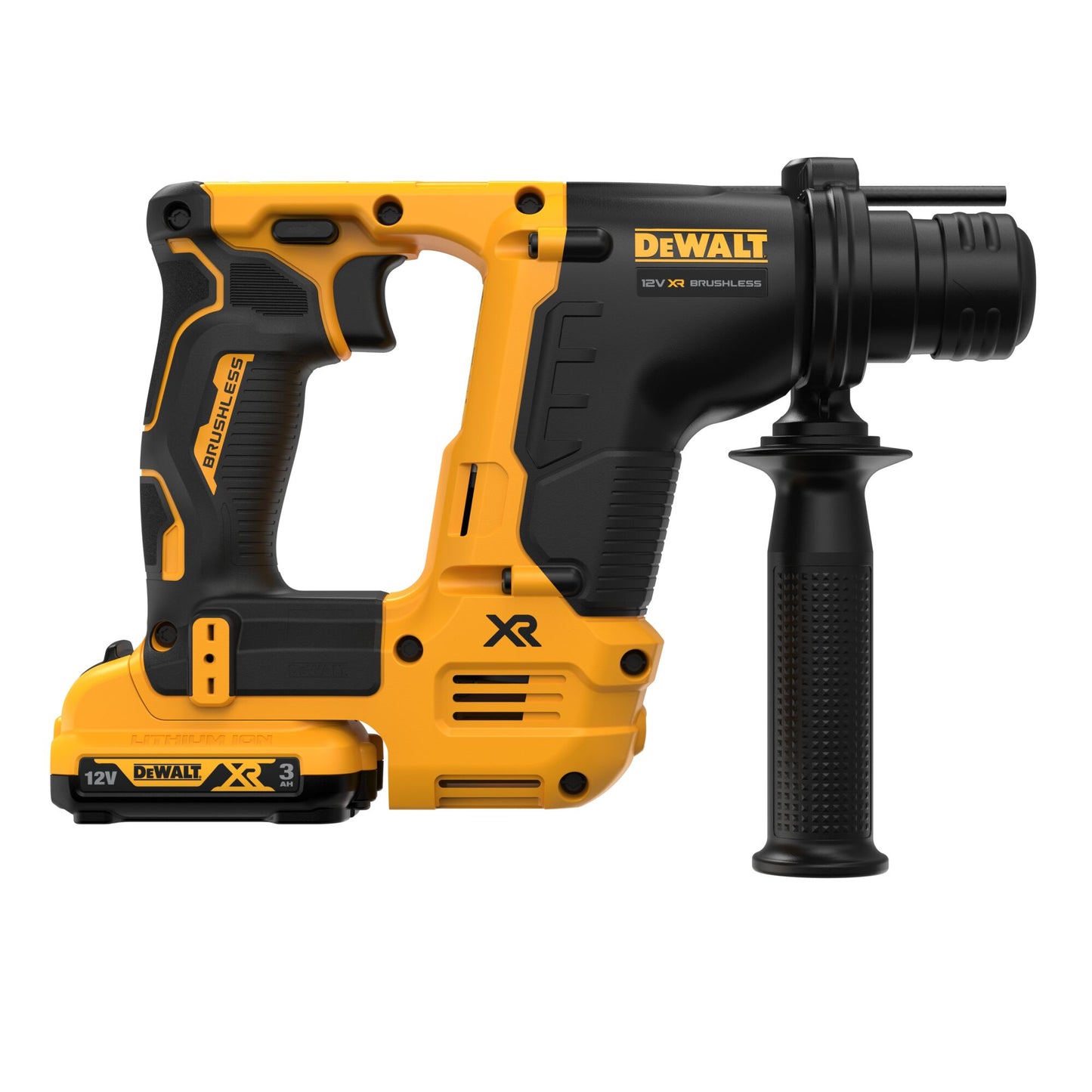 DEWALT DCH072L2-QW 12V XR Brushless 14mm SDS-Plus Hammer Drill with 2 x 3Ah Lithium Ion Batteries