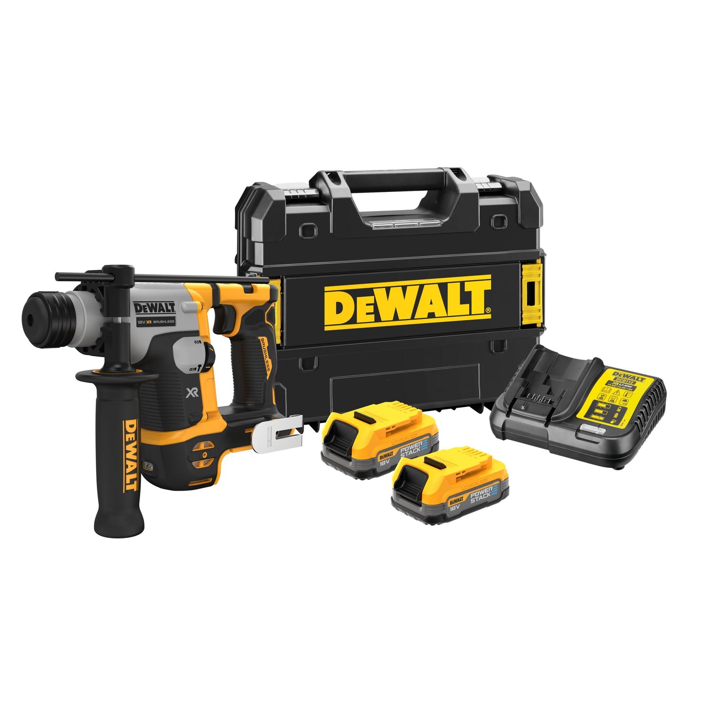 DEWALT DCH172E2T-QW 18V SDS Plus Akku-Bohrhammer mit 2 Powerstack Akkus 18V