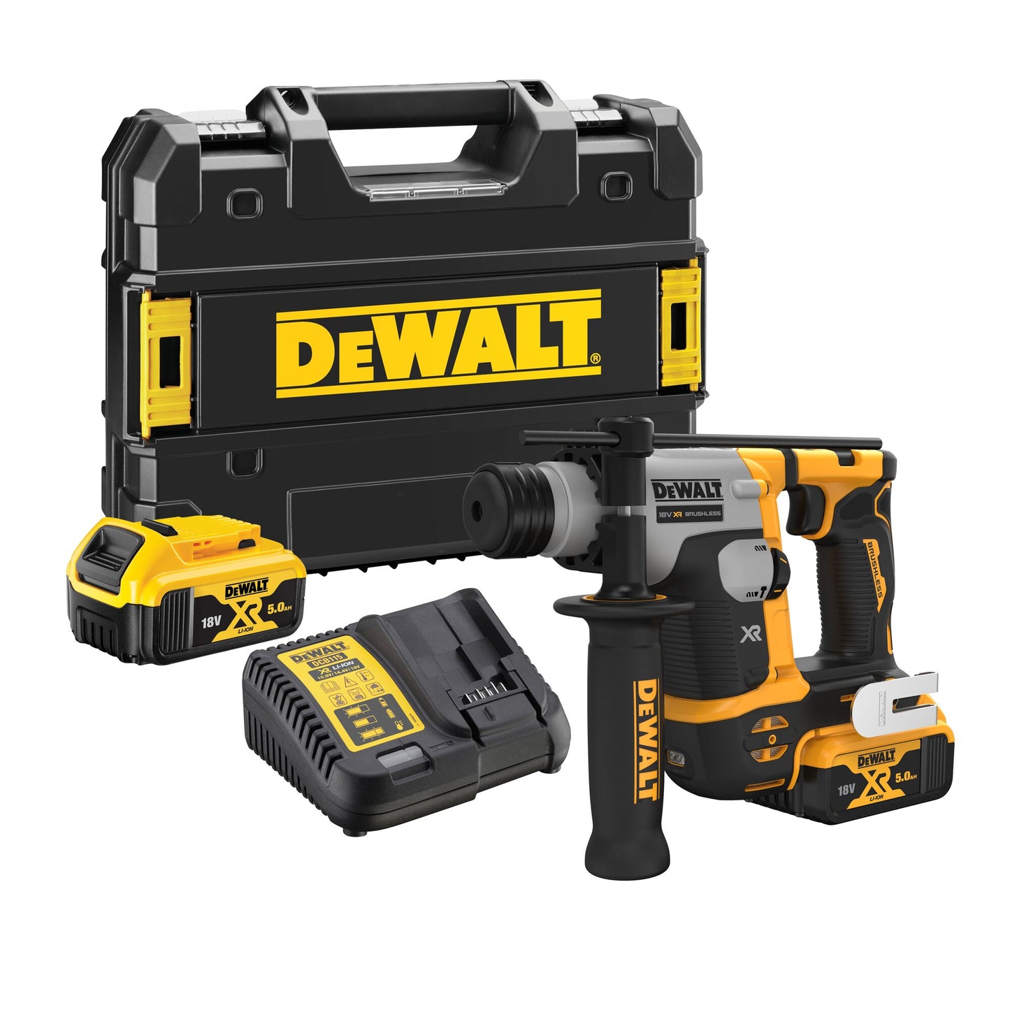 DEWALT DCH172P2-QW Martillo sin escobillas SDS Plus con 2 baterías 18V 5.0Ah