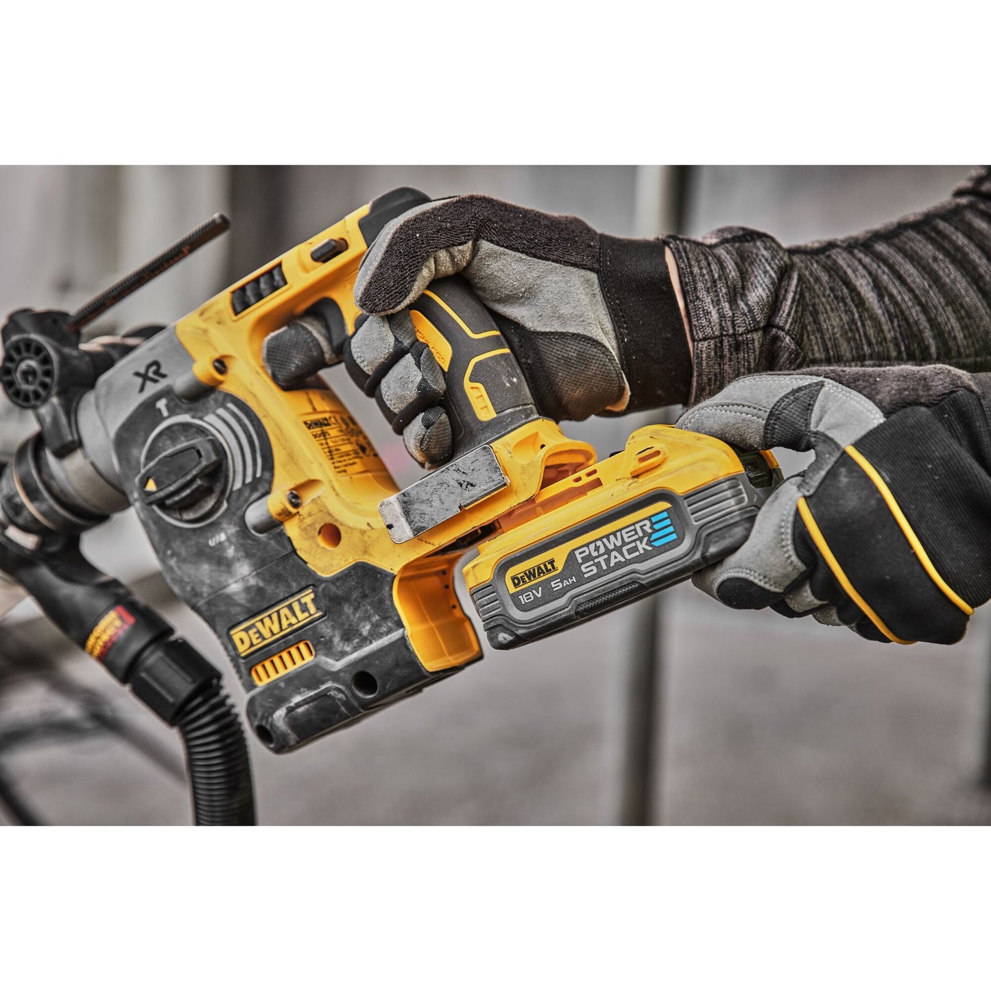 DEWALT DCH273H2T-QW Martillo sin escobillas SDS-plus 18V con 2 baterías Powerstack 5.0Ah