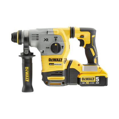 DEWALT DCH283P2-QW 18 volt SDS-Plus Akku-Kombihammer 26mm (bürstenlos) mit 2x18V 5,0Ah Akkus