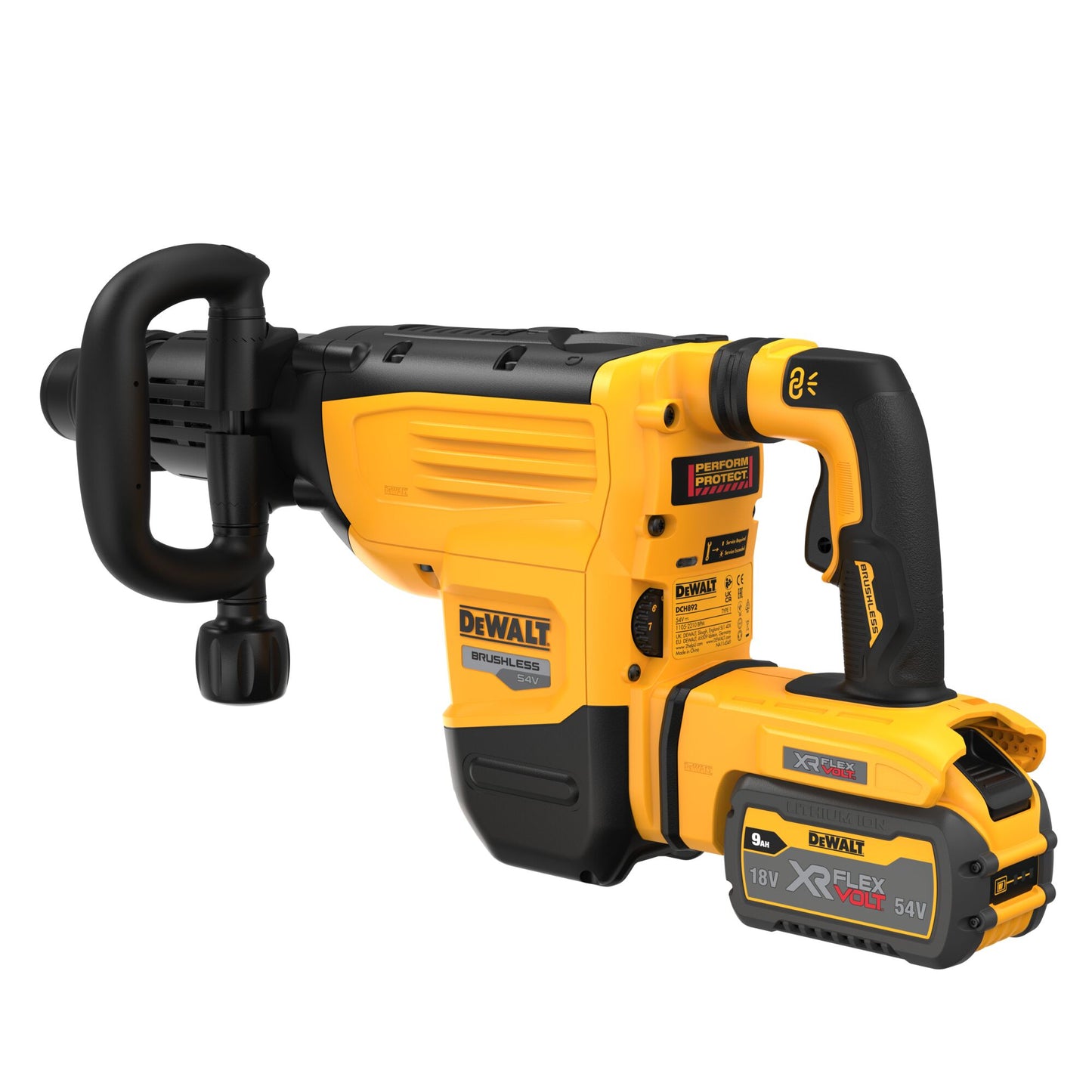 DEWALT DCH892X2-QW Burineur SDS-Max avec 2 batteries XR Flexvolt 54V 9.0Ah, 19.4J