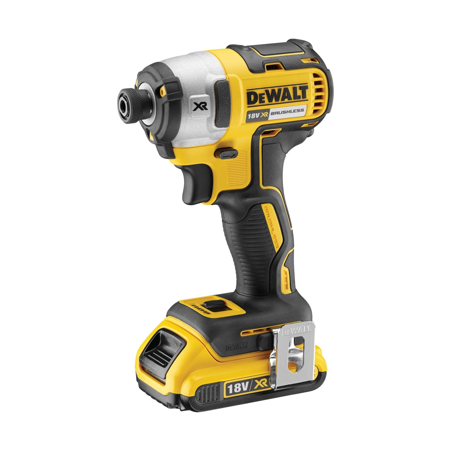 DEWALT DCF887D2-QW 18 Volt Akku-Schlagschrauber 1/4" Innensechskant (bürstenlos), 2 Akkus 18V 2,0 Ah