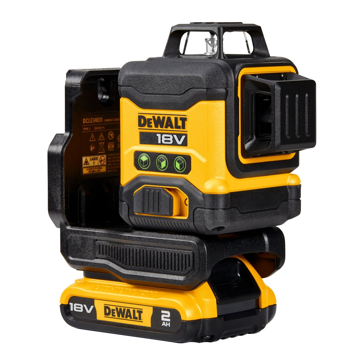 DEWALT DCLE34031D1-QW Nivel láser autonivelante VERDE de 3 líneas 360° con batería 18V Li-Ion 2Ah