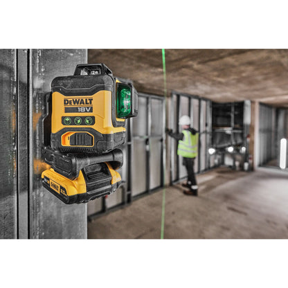 DEWALT DCLE34031D1-QW Nivel láser autonivelante VERDE de 3 líneas 360° con batería 18V Li-Ion 2Ah